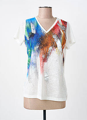 T-shirt imprimé fantaisie manches courtes blanc GUY DUBOUIS femme