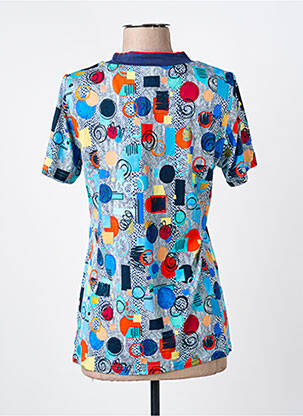 T-shirt imprimé fantaisie manches courtes bleu GUY DUBOUIS femme
