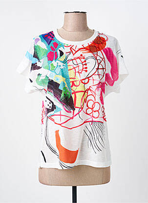 T-shirt imprimé fantaisie manches courtes blanc MERI & ESCA femme