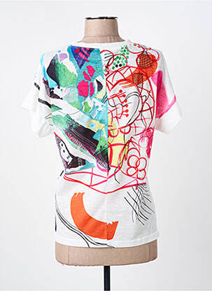 T-shirt imprimé fantaisie manches courtes blanc MERI & ESCA femme