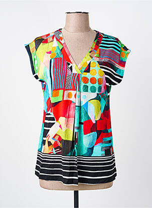 T-shirt imprimé fantaisie manches courtes noir DOLCEZZA femme
