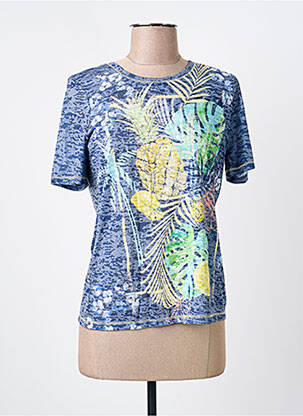 T-shirt coupe cintrée manches courtes bleu BARBARA LEBEK femme