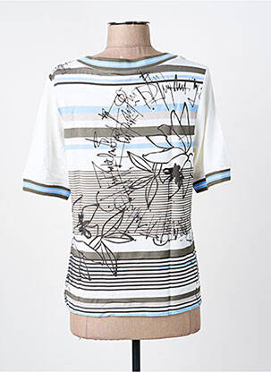 T-shirt imprimé fantaisie manches courtes blanc FRANK WALDER femme