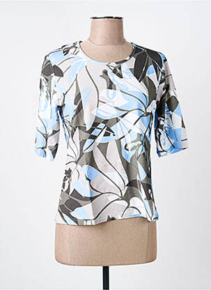 T-shirt imprimé fantaisie manches courtes bleu FRANK WALDER femme
