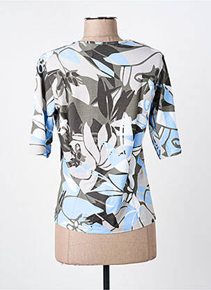 T-shirt imprimé fantaisie manches courtes bleu FRANK WALDER femme
