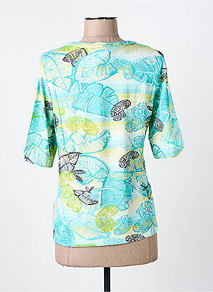 T-shirt imprimé fantaisie manches courtes bleu BARBARA LEBEK femme
