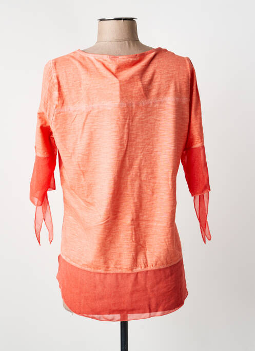 Top col rond manches 3/4 orange CAPUCCINO femme