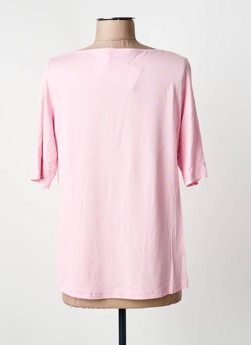 T-shirt coupe droite manches 3/4 rose FRANK WALDER femme