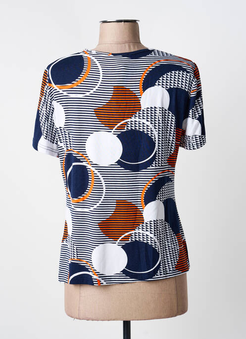 T-shirt imprimé fantaisie manches courtes bleu GUY DUBOUIS femme