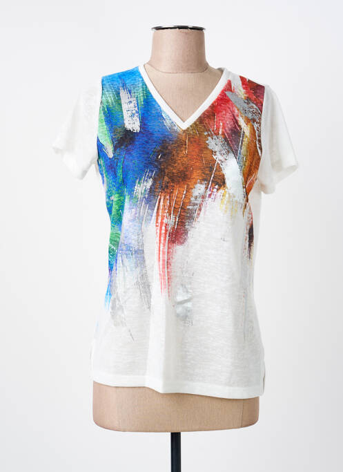 T-shirt imprimé fantaisie manches courtes blanc GUY DUBOUIS femme