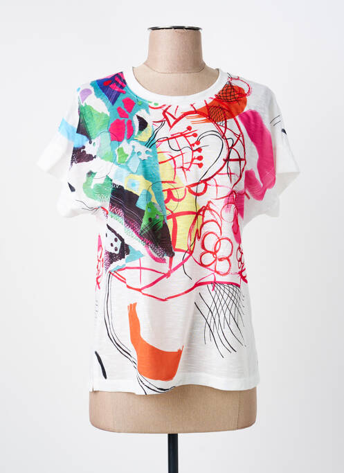 T-shirt imprimé fantaisie manches courtes blanc MERI & ESCA femme