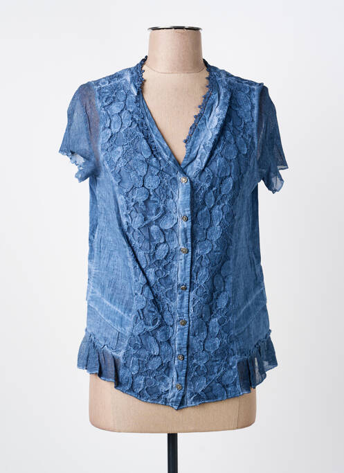 Chemisier manches courtes manches courtes bleu MERI & ESCA femme