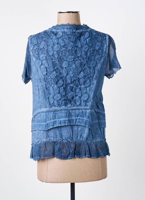 Chemisier manches courtes manches courtes bleu MERI & ESCA femme