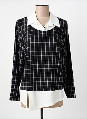 Top tissage crêpe manches longues noir GUY DUBOUIS femme