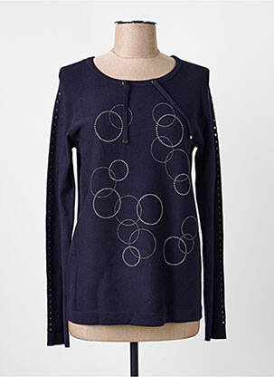Pull coupe droite manches longues bleu BARBARA LEBEK femme