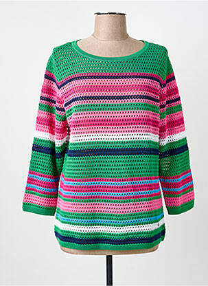 Pull col rond manches 3/4 vert RABE femme