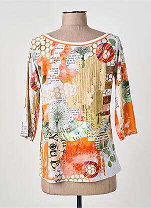 T-shirt manches 3/4 manches 3/4 orange DOLCEZZA femme
