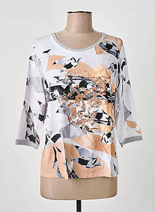 T-shirt imprimé fantaisie manches 3/4 blanc THOMAS RABE femme