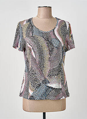 T-shirt imprimé fantaisie manches courtes noir GUY DUBOUIS femme