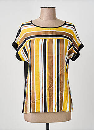 T-shirt coupe cintrée manches courtes jaune FRANK WALDER femme