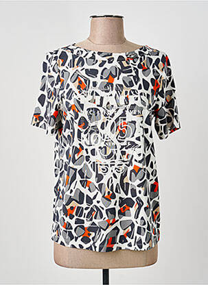 T-shirt imprimé fantaisie manches courtes bleu BARBARA LEBEK femme