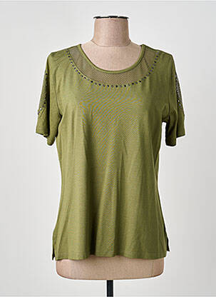 T-shirt stretch manches courtes vert MERI & ESCA femme