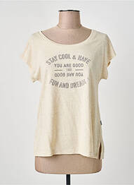 T-shirt coupe cintrée manches courtes beige ANANKE femme