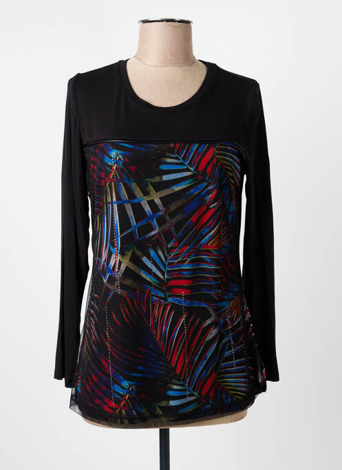 T-shirt imprimé fantaisie manches longues noir GUY DUBOUIS femme