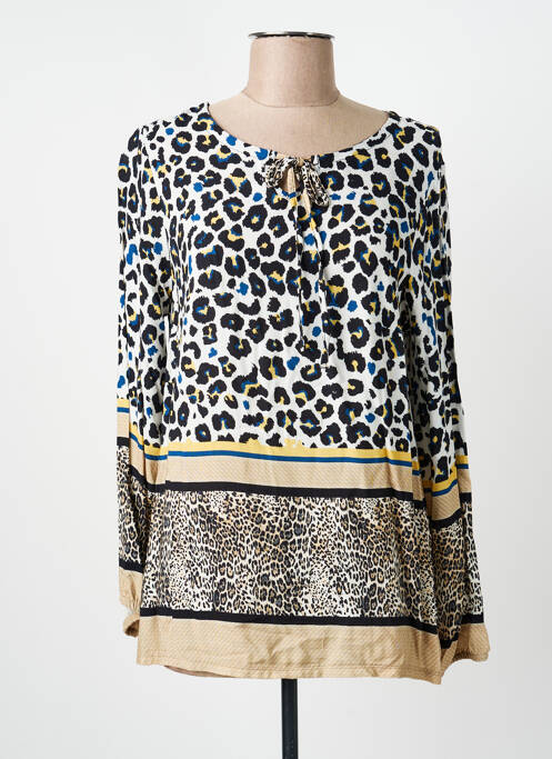 Blouse tissage popeline manches longues beige MERI & ESCA femme
