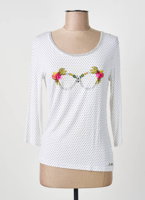 T-shirt stretch manches 3/4 blanc ANANKE femme