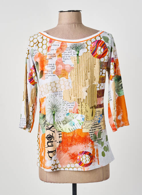 T-shirt manches 3/4 manches 3/4 orange DOLCEZZA femme