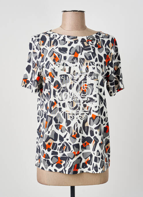 T-shirt imprimé fantaisie manches courtes bleu BARBARA LEBEK femme