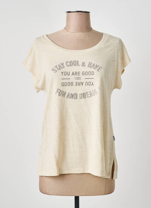 T-shirt coupe cintrée manches courtes beige ANANKE femme