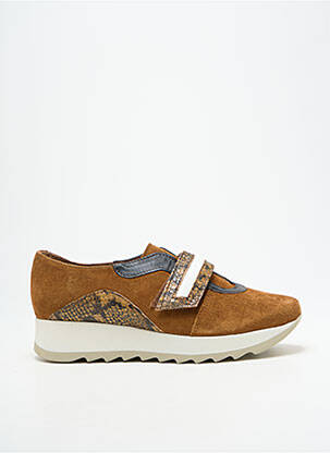 Baskets nubuck talon de 4 à 6cm marron HEINE femme