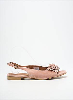 Sandales/nu pieds chiquet talon plat jusqu'à 3cm rose HEINE femme