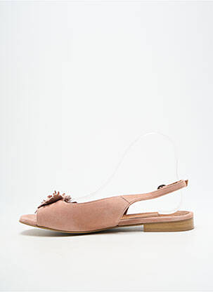 Sandales/nu pieds chiquet talon plat jusqu'à 3cm rose HEINE femme
