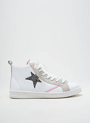 Baskets tissage tissage pailleté talon plat jusqu'à 3cm blanc HEINE femme