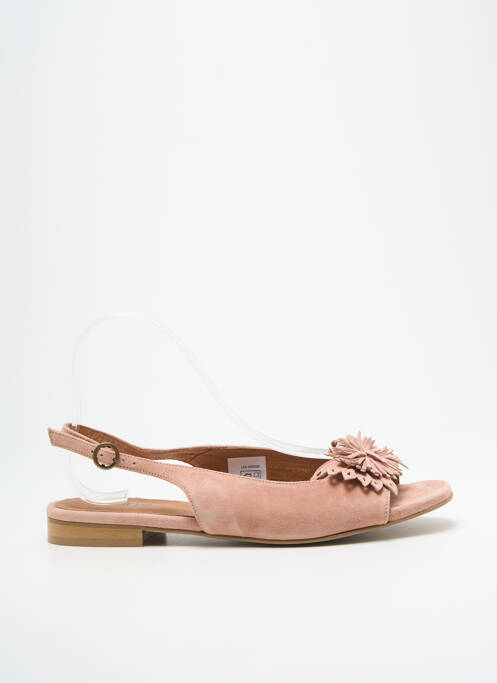 Sandales/nu pieds chiquet talon plat jusqu'à 3cm rose HEINE femme