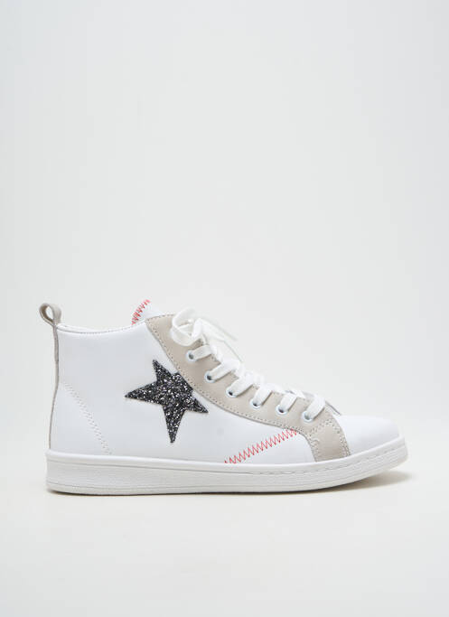 Baskets tissage tissage pailleté talon plat jusqu'à 3cm blanc HEINE femme