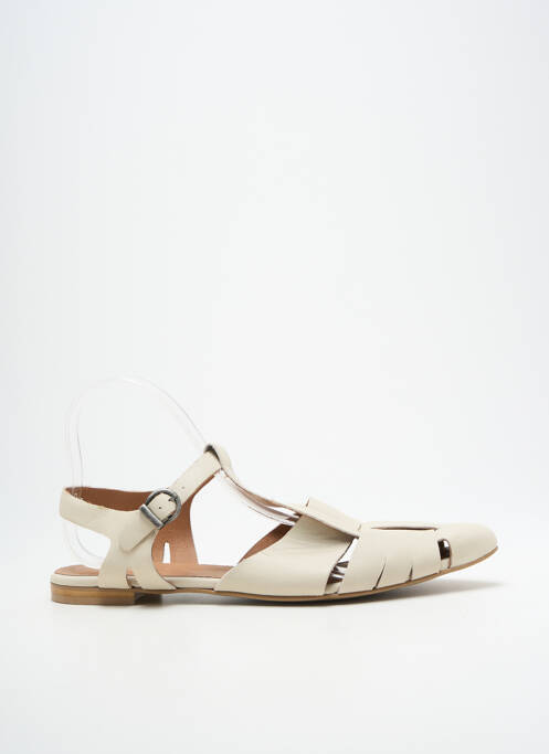 Sandales/nu pieds chiquet talon plat jusqu'à 3cm beige HEINE femme