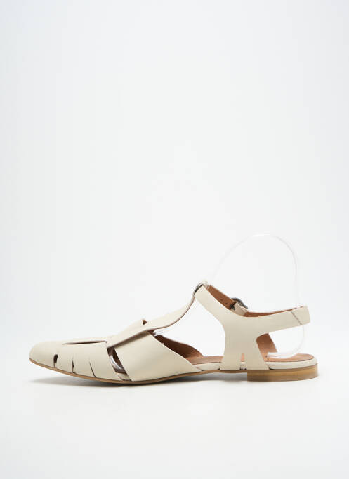 Sandales/nu pieds chiquet talon plat jusqu'à 3cm beige HEINE femme