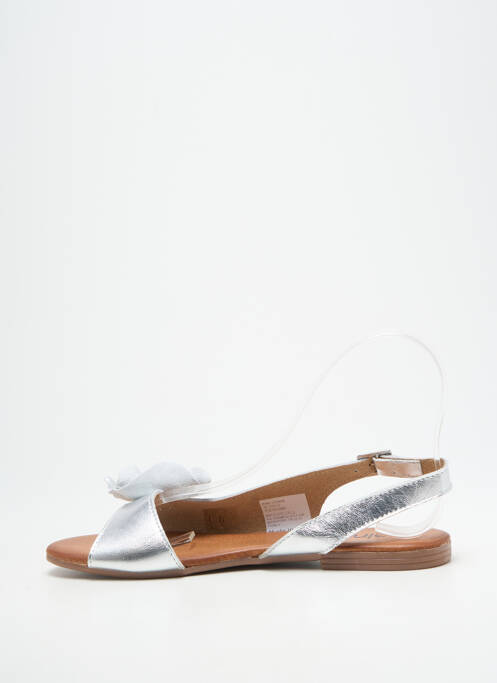 Sandales/nu pieds chiquet talon plat jusqu'à 3cm argent HEINE femme