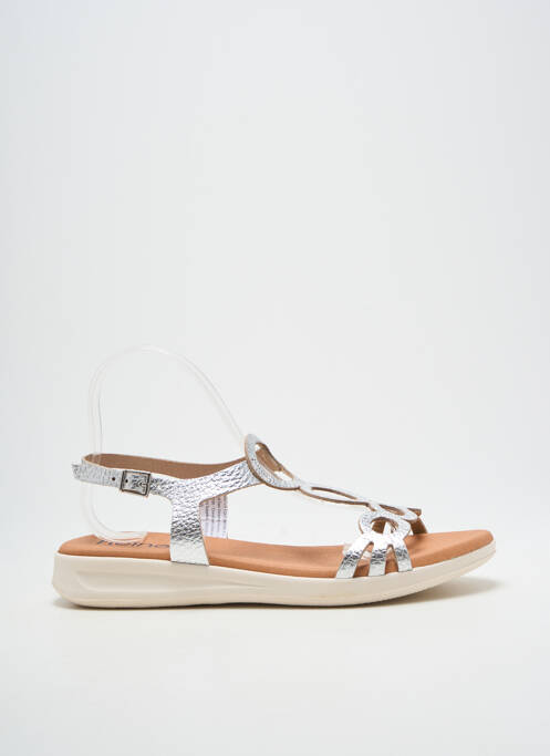 Sandales/nu pieds fermeture boucle(s) talon plat jusqu'à 3cm argent HEINE femme