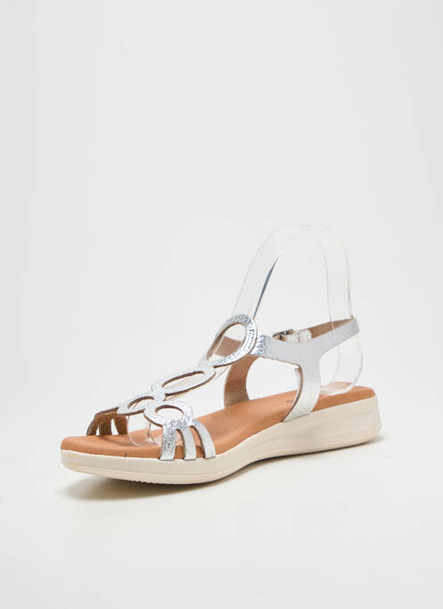 Sandales/nu pieds fermeture boucle(s) talon plat jusqu'à 3cm argent HEINE femme