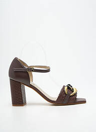 Sandales/nu pieds fermeture bride(s) talon de 7 à 9cm marron HEINE femme