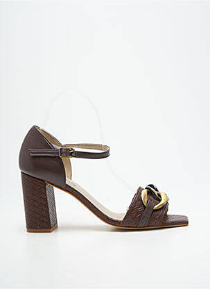 Sandales/nu pieds fermeture bride(s) talon de 7 à 9cm marron HEINE femme