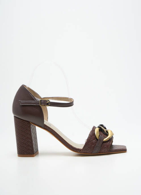 Sandales/nu pieds fermeture bride(s) talon de 7 à 9cm marron HEINE femme