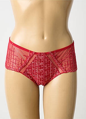 Shorty légère et transparente rouge LOUISA BRACQ femme