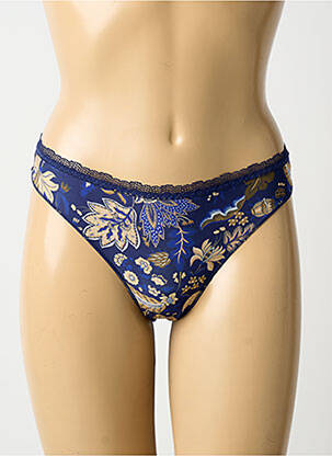 Tanga effet matière satinée bleu ANTIGEL femme