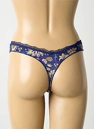 Tanga effet matière satinée bleu ANTIGEL femme